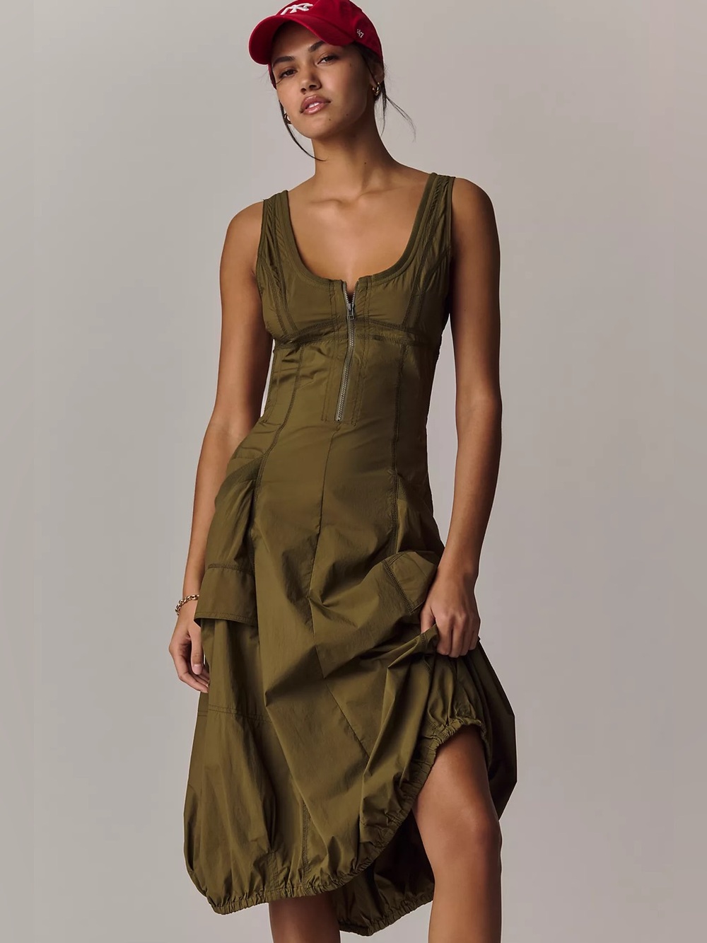 Daily Practice Fast Track Bubble Hem Midi Dress - NWT